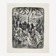Howard Cook, Tio Vivo #1, lithograph