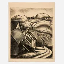 Howard Cook, New England Valley (The Valley), 1928, etching