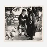 Mabel Dwight, Gossip, New York, 1933, lithograph on BFK Rives