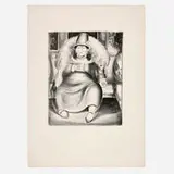 Mabel Dwight, In the Subway, 1927, lithograph on BFK Rives