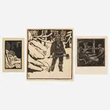 Wharton Esherick, Three works, woodcut
