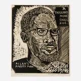 Margaret Taylor-Burroughs, Malcolm X, linocut
