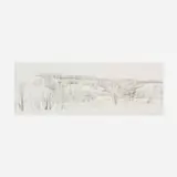 Peter Sculthorpe, Winter Village Landscape, graphite on paper