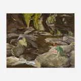 Alexander Farnham, By the Stream, oil on canvas