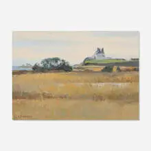 Alexander Farnham, By the Shore, oil on canvas board