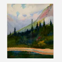 Sears Gallagher, Mountainous Landscape, watercolor on paper
