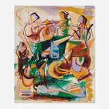 Joseph Meierhans, Abstract Composition, oil on Masonite