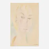 Hilla Rebay, Portrait of a Woman, graphite and watercolor on paper