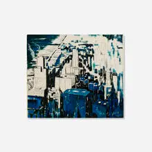 John R. Grabach, Untitled (Skyscrapers), oil on panel