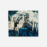 John R. Grabach, Untitled (Skyscrapers), oil on panel