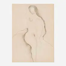 Untitled (Female Nude Study) by Arthur Beecher Carles, charcoal on paper, sold Jun 2024