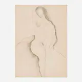 Arthur Beecher Carles, Untitled (Female Nude Study), charcoal on paper