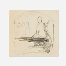 Arthur Beecher Carles, Club Singer (study), charcoal on paper