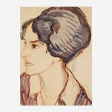 Boris Solotareff, Portrait of a Lady, 1926, watercolor on paper