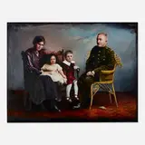 Guy Johnson, Family Portrait, 1985, oil on paper mounted to aluminum