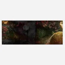 Guy Johnson, The Park, 1985, oil on printed paper on aluminum