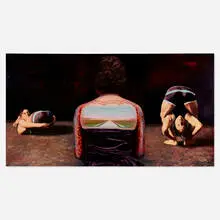 Guy Johnson, Tattoo, 1981, oil on printed paper mounted to aluminum