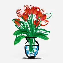 Shay Peled, Tulips in a Vase, c. 2010, enameled metal