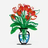 Shay Peled, Tulips in a Vase, c. 2010, enameled metal