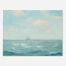 William Edward Norton, Untitled (Ship at Sea), oil on canvas