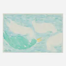 Stephen Pace, Untitled (Ducks), 1975, watercolor on paper