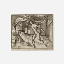 Joseph 'Jo' Lambert Cain, Lobster Roll, c. 1948, graphite on paper
