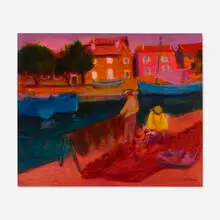 Dalmatian Fisherman by Gustav Likan, c. 1979, oil on canvas, sold Jun 2024