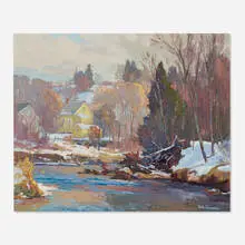 Michael Graves, New England Winter Landscape, oil on canvas