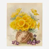 Paul de Longpré, Untitled (Still Life with California Poppies in a Vase and Violets)