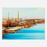 Chris Nissen, From the Bridge (Philadelphia), 2006, oil on linen