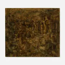 Jerry Pinsler, Untitled (City Scene), 1950, oil on canvas