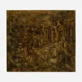 Jerry Pinsler, Untitled (City Scene), 1950, oil on canvas