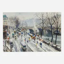 Pont Neuf, Winter by John Whorf, watercolor on paper, sold Jun 2024