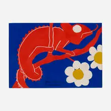 Jan Yoors, Chameleon (Red), gouache on paper