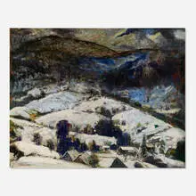 Fred Wagner, Village in the Valley, oil on canvas