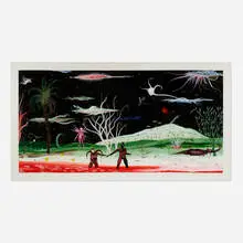 Freedom My Ass by Eliezer Sonnenschein, acrylic on paper laid to wood, sold Jun 2024