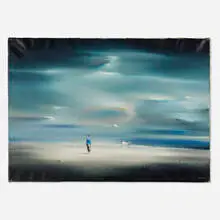 Robert Watson, Untitled (Figure by the Shore), oil on canvas