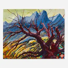 John Perl, Untitled (Early Spring Landscape), tempera and gouache on paper