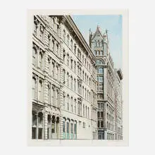 Richard Haas, 18th and Broadway, 1975, watercolor and pencil on paper