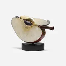 Popliteo, Apple Slice, cold-painted bronze