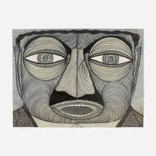 Ted Gordon, Untitled (Man with a Mustache), 1984, ballpoint pen and ink on paper