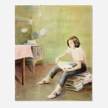 Bernhard Brungs, Junge Leserin (Susan Sontag), 2012, oil on canvas