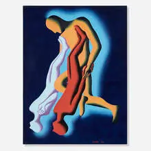 Mark Kostabi, Speed the Plow (double-sided), 1990, oil on canvas