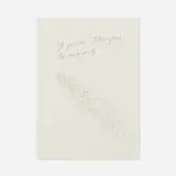 It goes on, therefore, to infinity (from the Thinking of You portfolio) by Raymond Pettibon, 1998, graphite on printed paper (double sided), sold May 2025