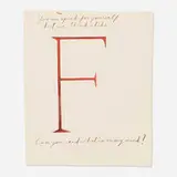 No title (You can speak for yourself but we think alike...) by Raymond Pettibon, 1991, ink on paper, sold May 2025