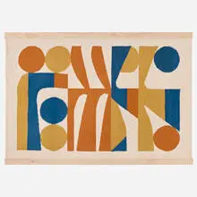Cody Hudson, Canyon Music Redux (tapestry), 2022, dyed and woven wool, wood