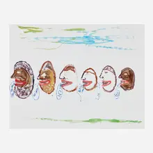Chris Johanson, Chris and Michael, 2017, acrylic on paper