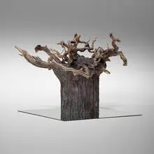 Sam Durant, Study for Strange Fruit (Upside Down Tree, Southern Tree, Tree of Knowledge), 2002, wood, plaster, mirror