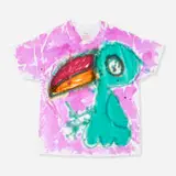 Katherine Bernhardt, Untitled (T-shirt), 2019, dye and puffy paint on cotton t-shirt