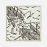 Andrew Schoultz, Broken Bridge, 2011, ink and acrylic on paper